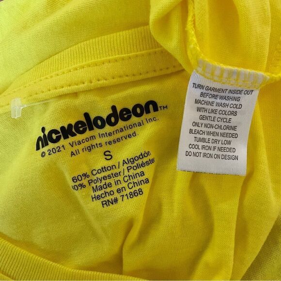 Nickelodeon Yellow Cartoon Graphic T-Shirt Small NWT - Picture 5 of 5